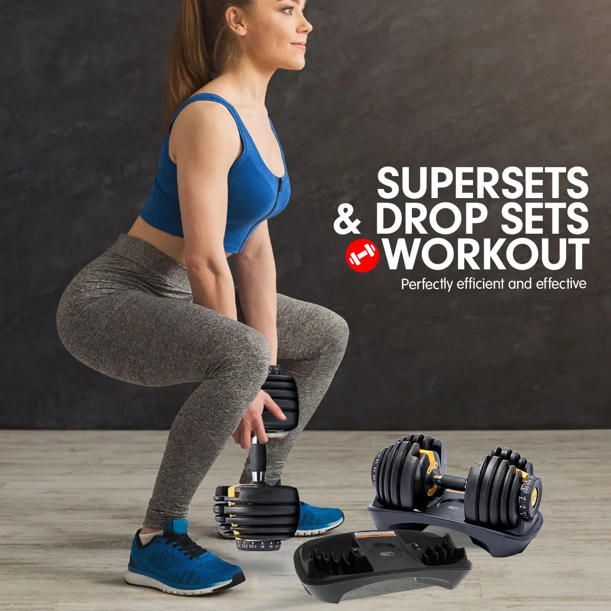 1x 24KG Adjustable Home Gym Dumbbell - Gold