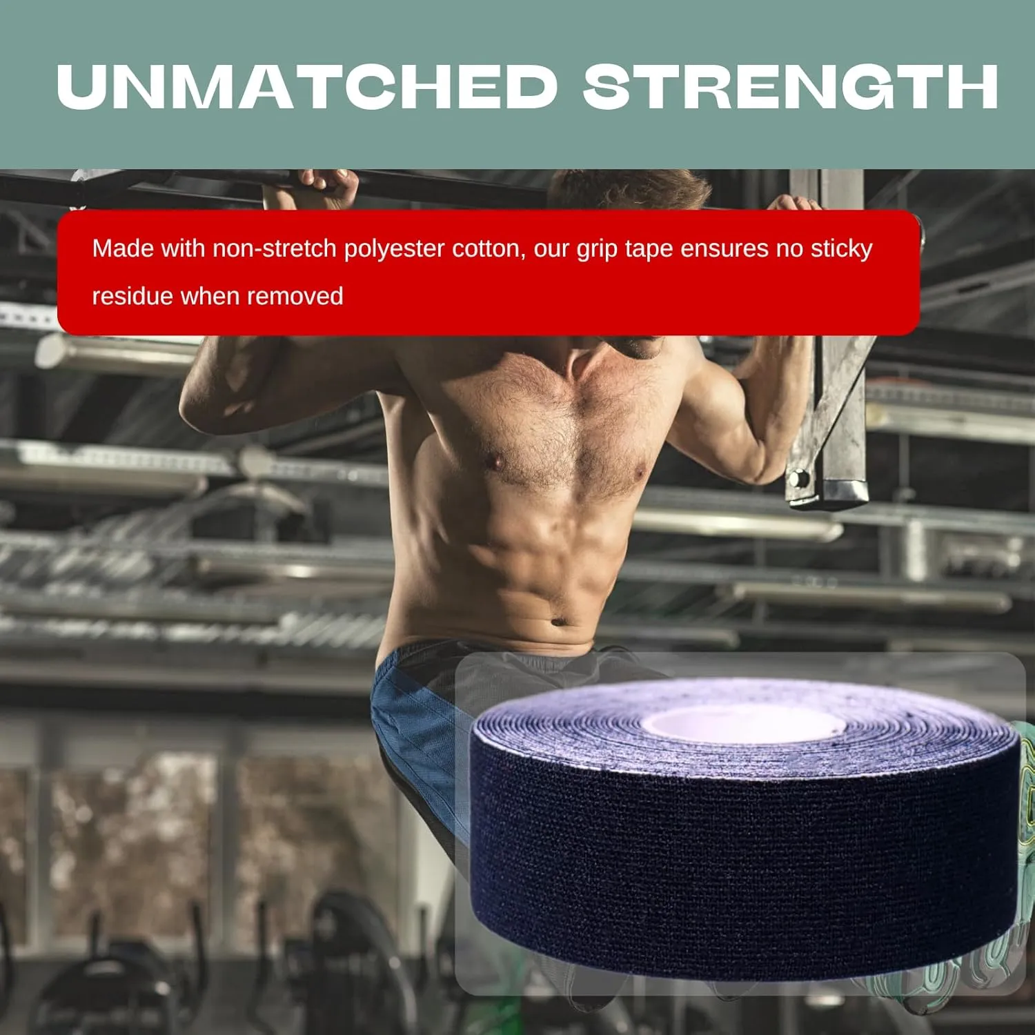 2 PK Grip Tape - Multipurpose Cloth Grip Tape for Pull Up Bars, Barbells, Dumbbells, Sports and Gym Equipment, and Tools- 1 Inch x 16.5 Feet Each Roll