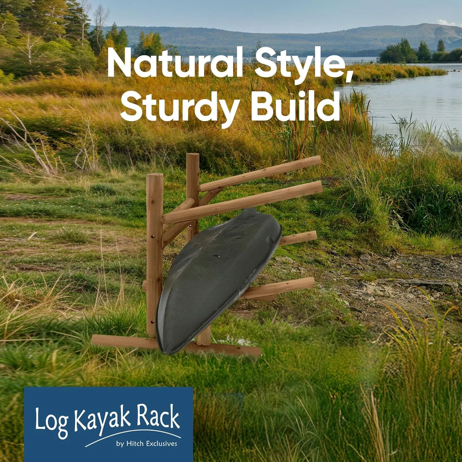 2-Place Canoe Rack Stand, Freestanding Canoe Storage Racks, Surfboard Stands or SUP Garage Racks Organizer, Paddle Holder for Kayaking - Canyon Brown