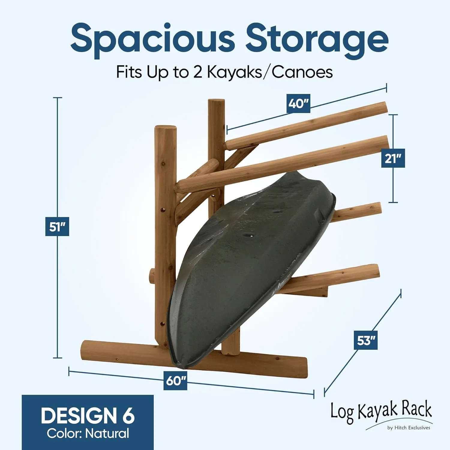 2-Place Canoe Rack Stand, Freestanding Canoe Storage Racks, Surfboard Stands or SUP Garage Racks Organizer, Paddle Holder for Kayaking - Canyon Brown