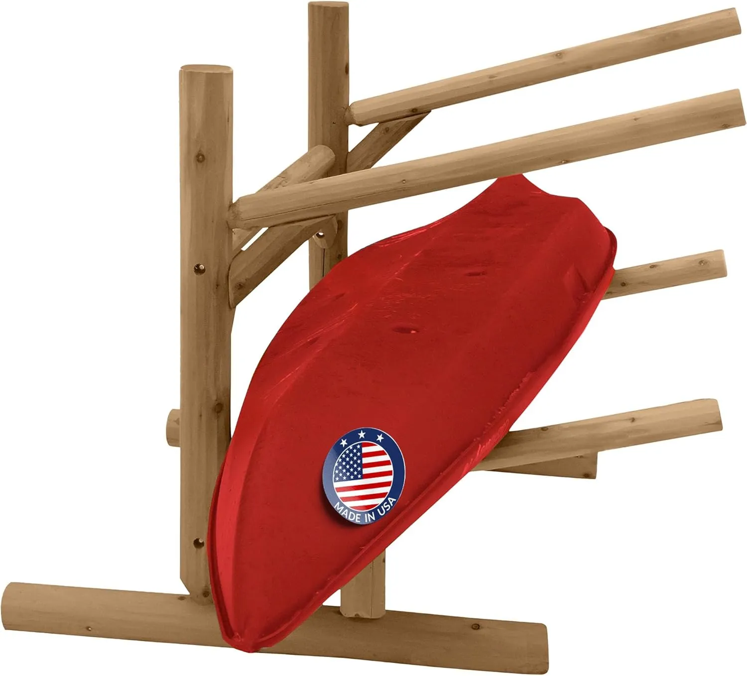 2-Place Canoe Rack Stand, Freestanding Canoe Storage Racks, Surfboard Stands or SUP Garage Racks Organizer, Paddle Holder for Kayaking - Canyon Brown