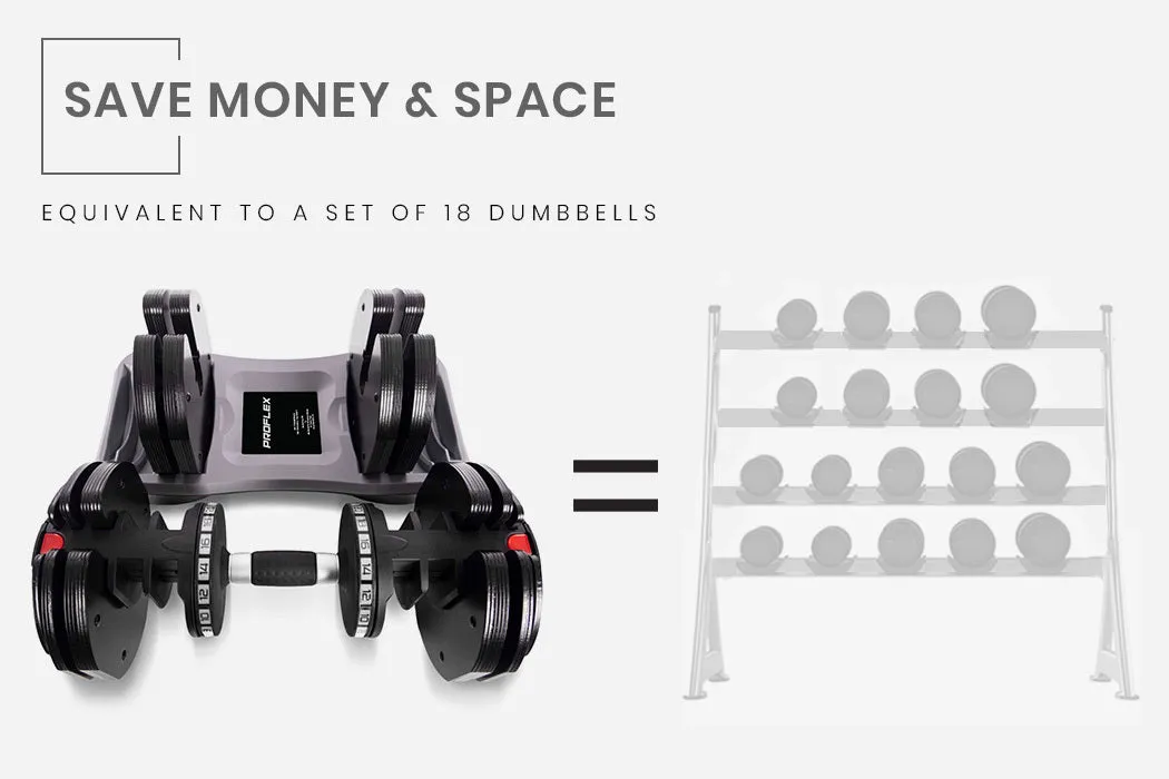 2 x 25kg Adjustable Dumbbell Set Weights | Dumbbells Home Gym Fitness Pair
