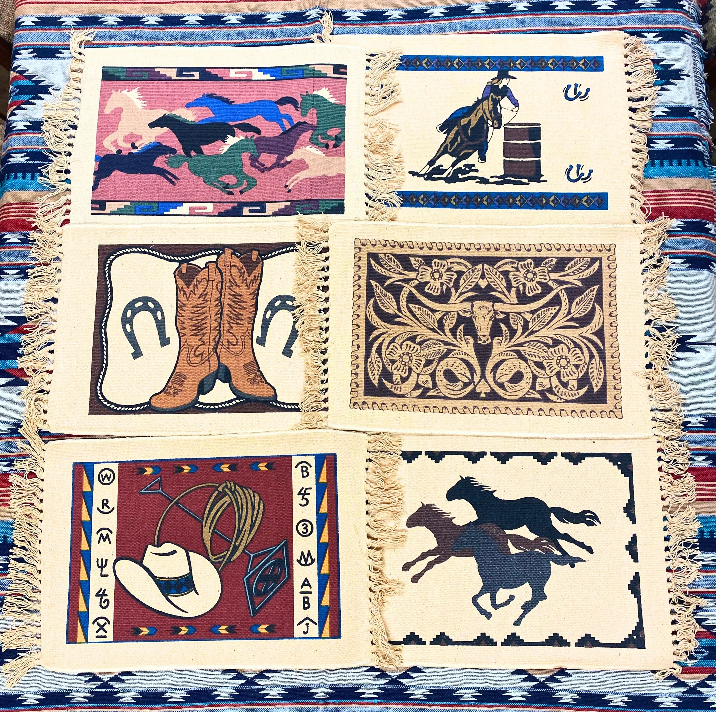 24 Assorted WESTERN Table Mats ! Only $2.25 ea.!