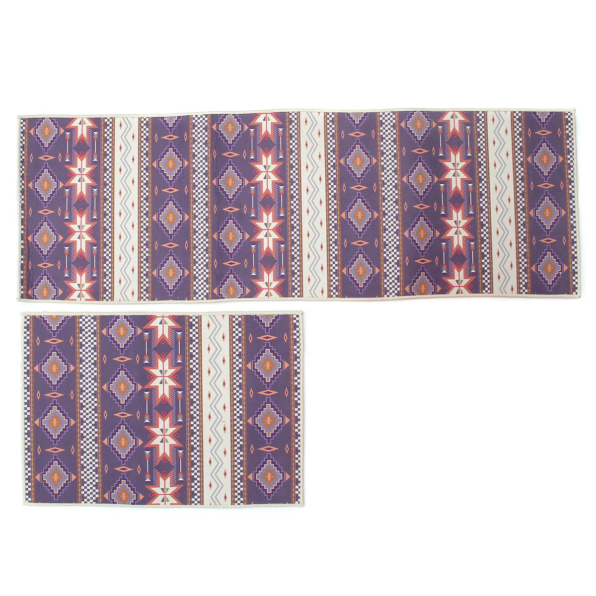 2PCS Carvapet Non-Slip Kitchen Mat Rubber Backing Doormat Runner Rug Set