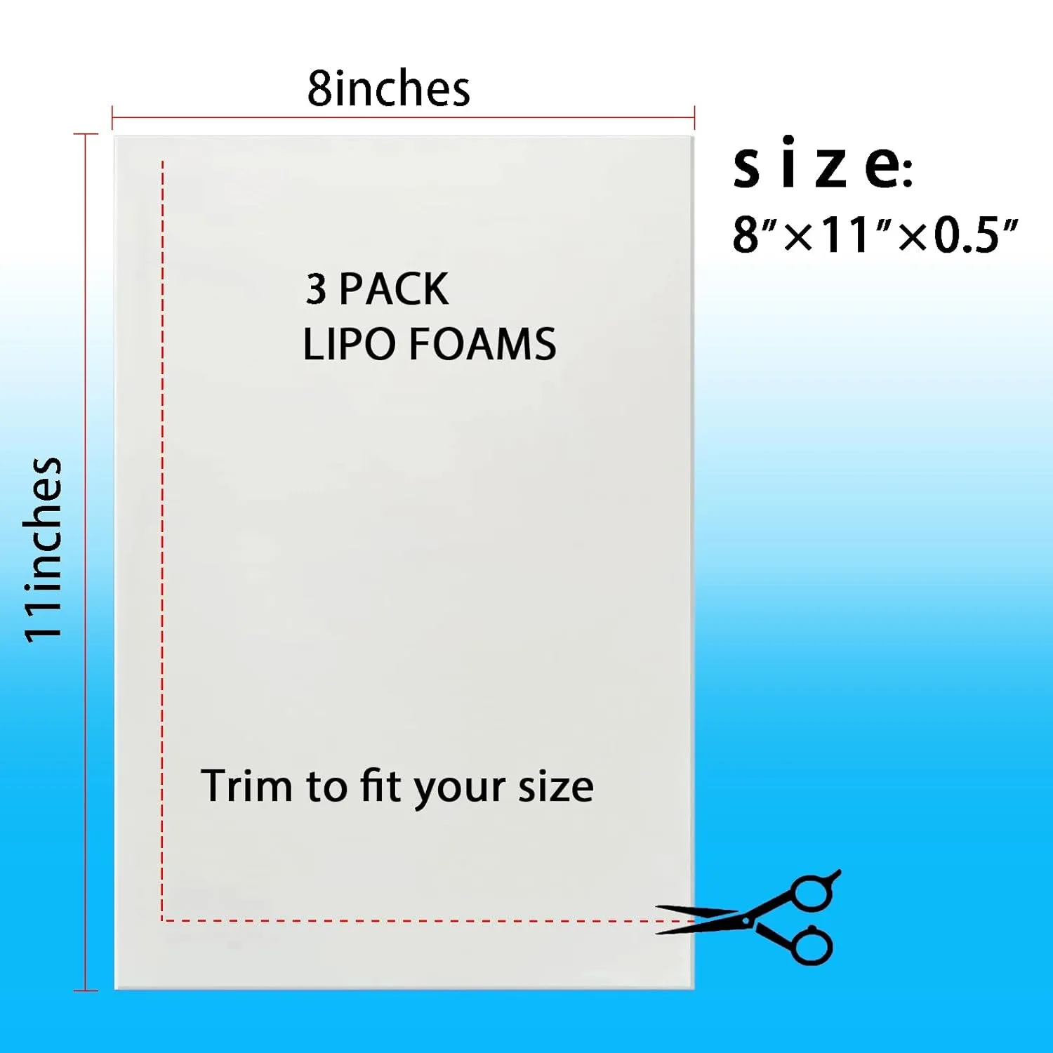 3 Pack Lipo Foam - Post Surgery Ab Board for Use with Post Liposuction Surgery Flattening Abdominal Compression Garments Liposuction Foam pads for Recovery 8"X11"