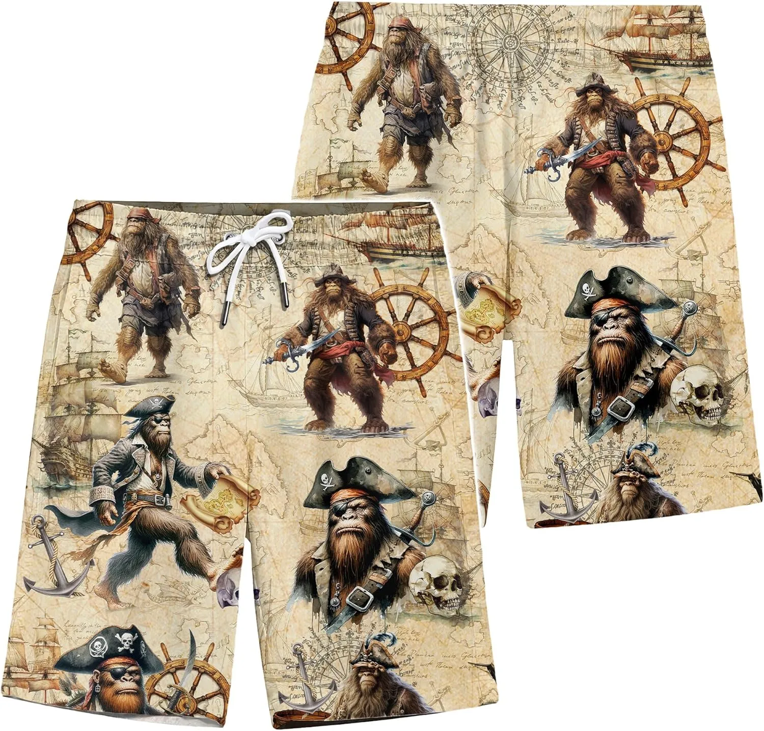 ACEPrints Funny Hawaiian Shorts for Men Casual Shorts Men Retro Hawaiian Mens Shorts Swim Shorts for Men Mens Swim Trunks
