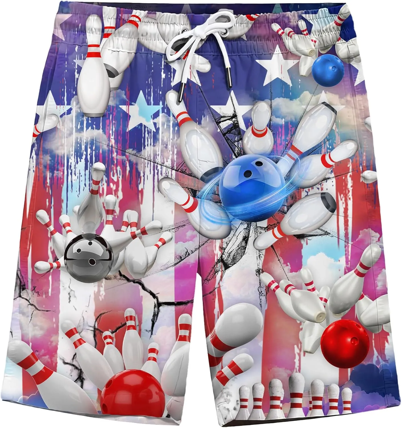 ACEPrints Funny Hawaiian Shorts for Men Casual Shorts Men Retro Hawaiian Mens Shorts Swim Shorts for Men Mens Swim Trunks