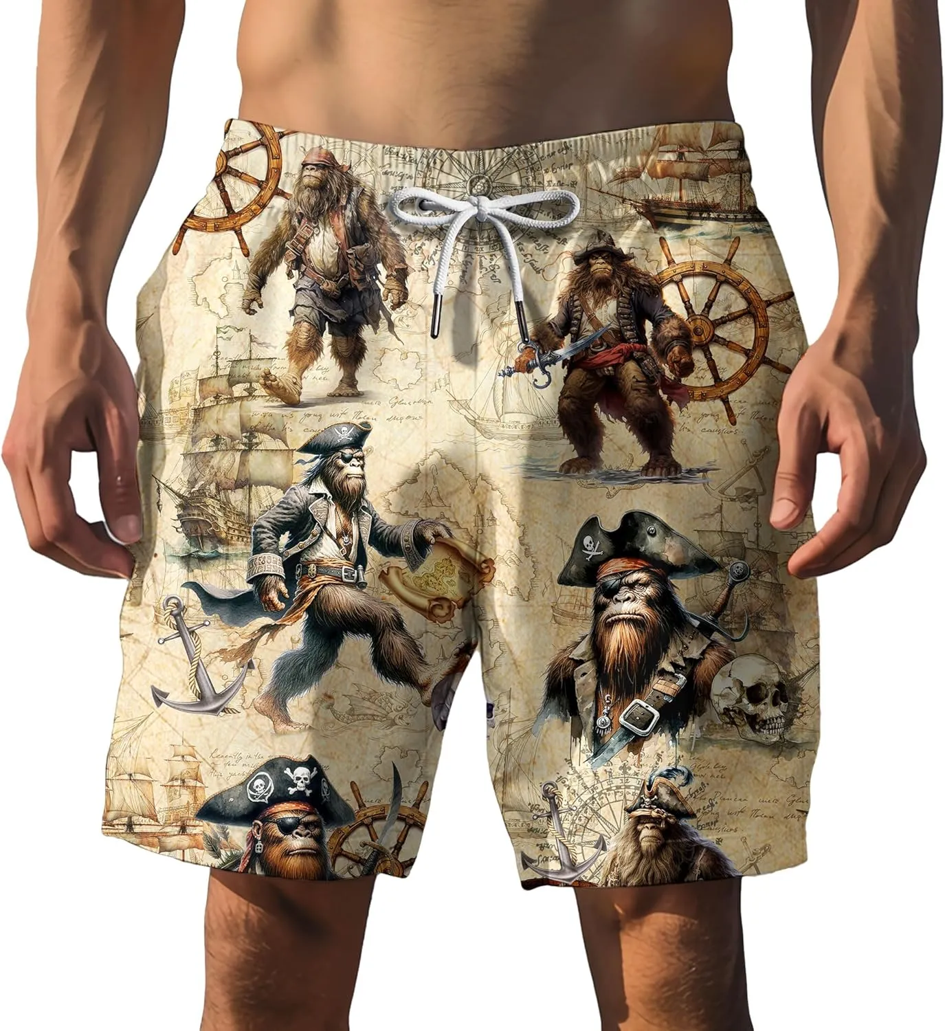 ACEPrints Funny Hawaiian Shorts for Men Casual Shorts Men Retro Hawaiian Mens Shorts Swim Shorts for Men Mens Swim Trunks