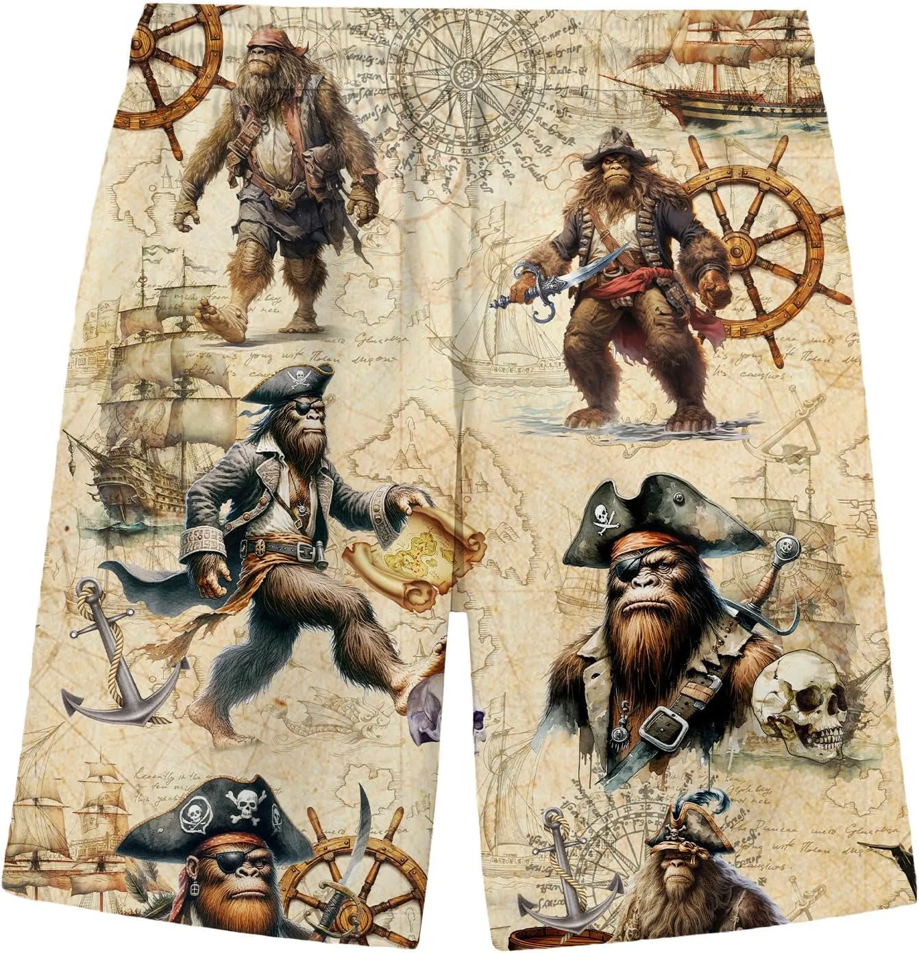 ACEPrints Funny Hawaiian Shorts for Men Casual Shorts Men Retro Hawaiian Mens Shorts Swim Shorts for Men Mens Swim Trunks