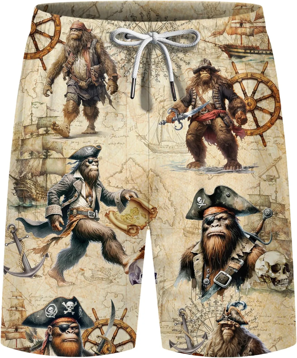 ACEPrints Funny Hawaiian Shorts for Men Casual Shorts Men Retro Hawaiian Mens Shorts Swim Shorts for Men Mens Swim Trunks