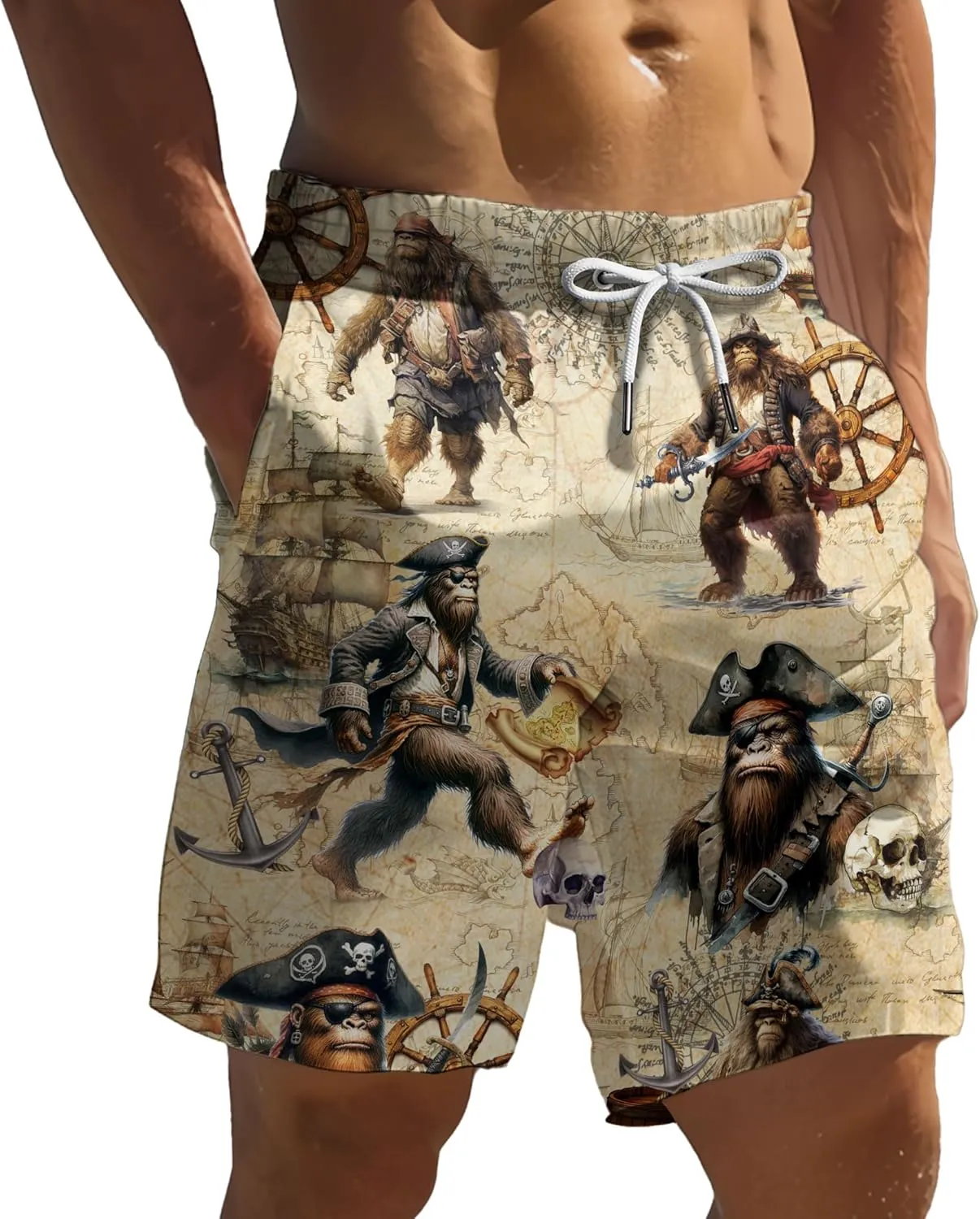 ACEPrints Funny Hawaiian Shorts for Men Casual Shorts Men Retro Hawaiian Mens Shorts Swim Shorts for Men Mens Swim Trunks