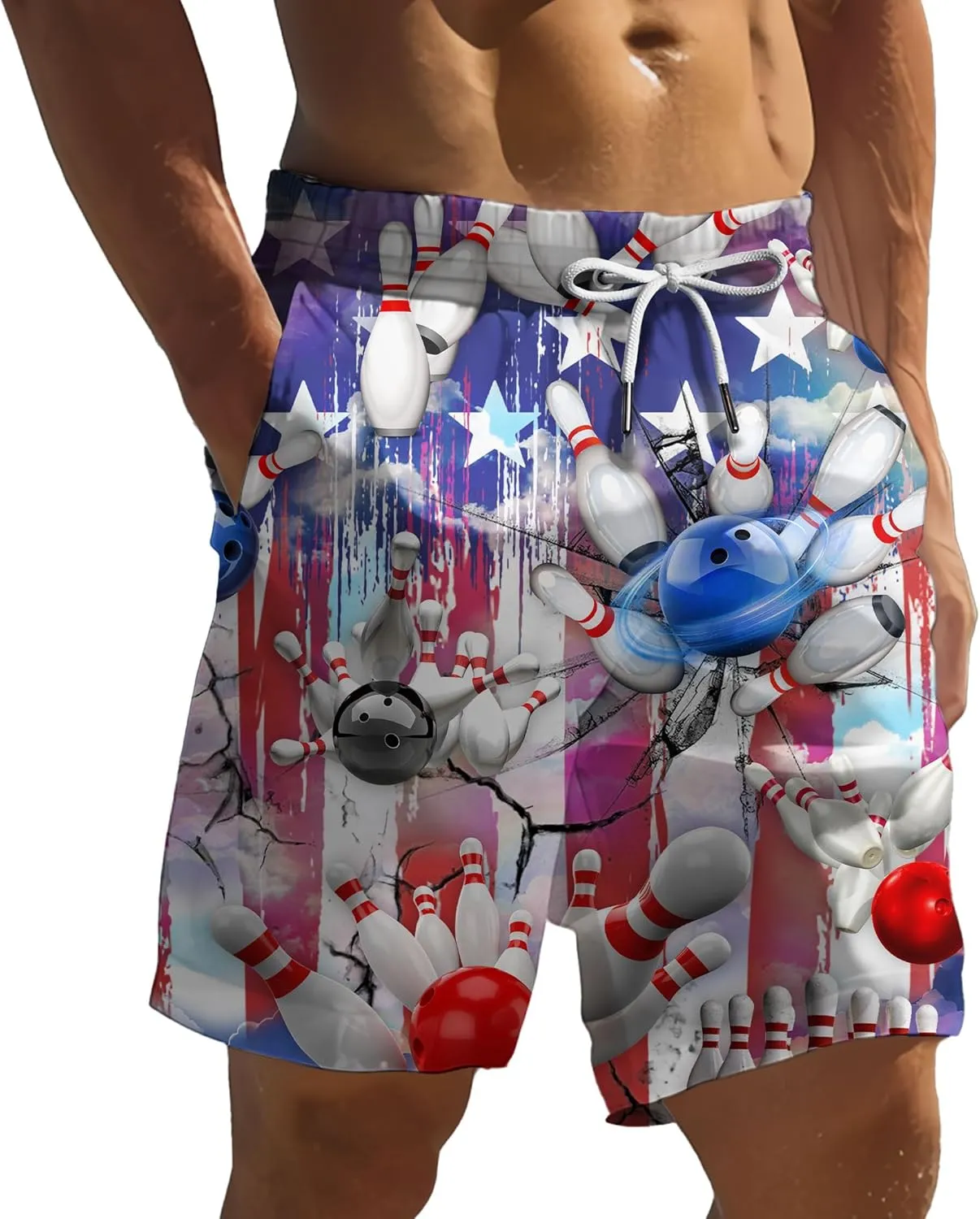 ACEPrints Funny Hawaiian Shorts for Men Casual Shorts Men Retro Hawaiian Mens Shorts Swim Shorts for Men Mens Swim Trunks