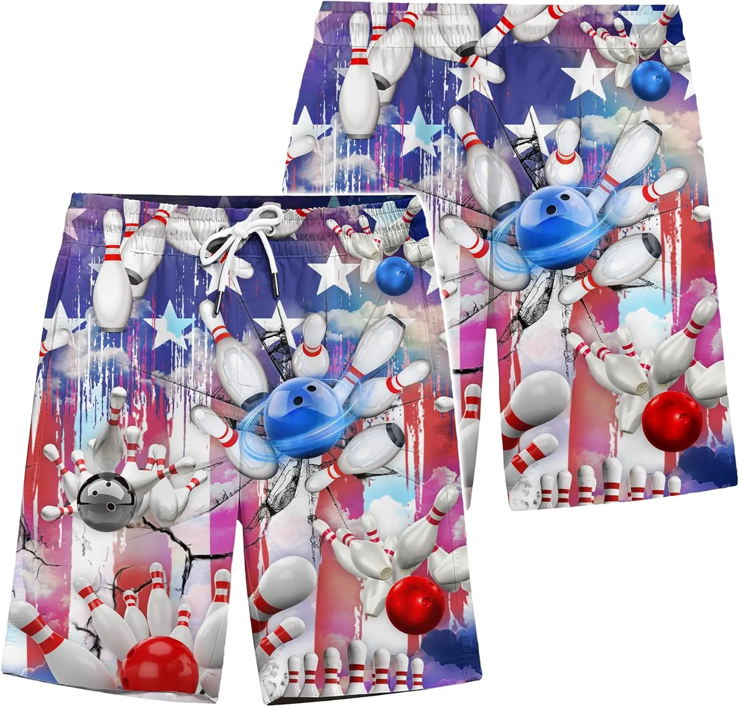 ACEPrints Funny Hawaiian Shorts for Men Casual Shorts Men Retro Hawaiian Mens Shorts Swim Shorts for Men Mens Swim Trunks