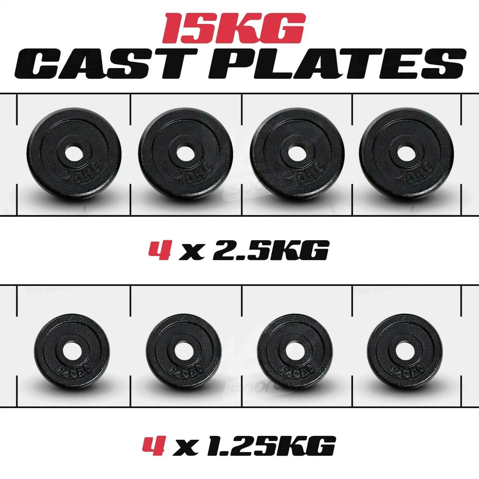 Adjustable Cast Iron Dumbbell Set 15kg, 20kg, 25kg, 30kg