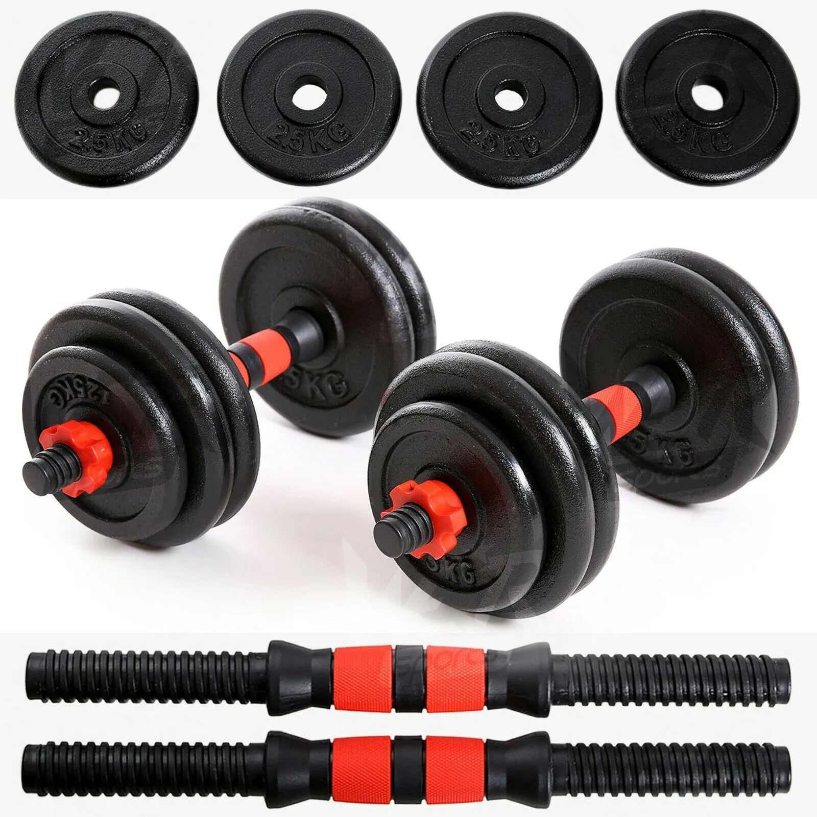 Adjustable Cast Iron Dumbbell Set 15kg, 20kg, 25kg, 30kg