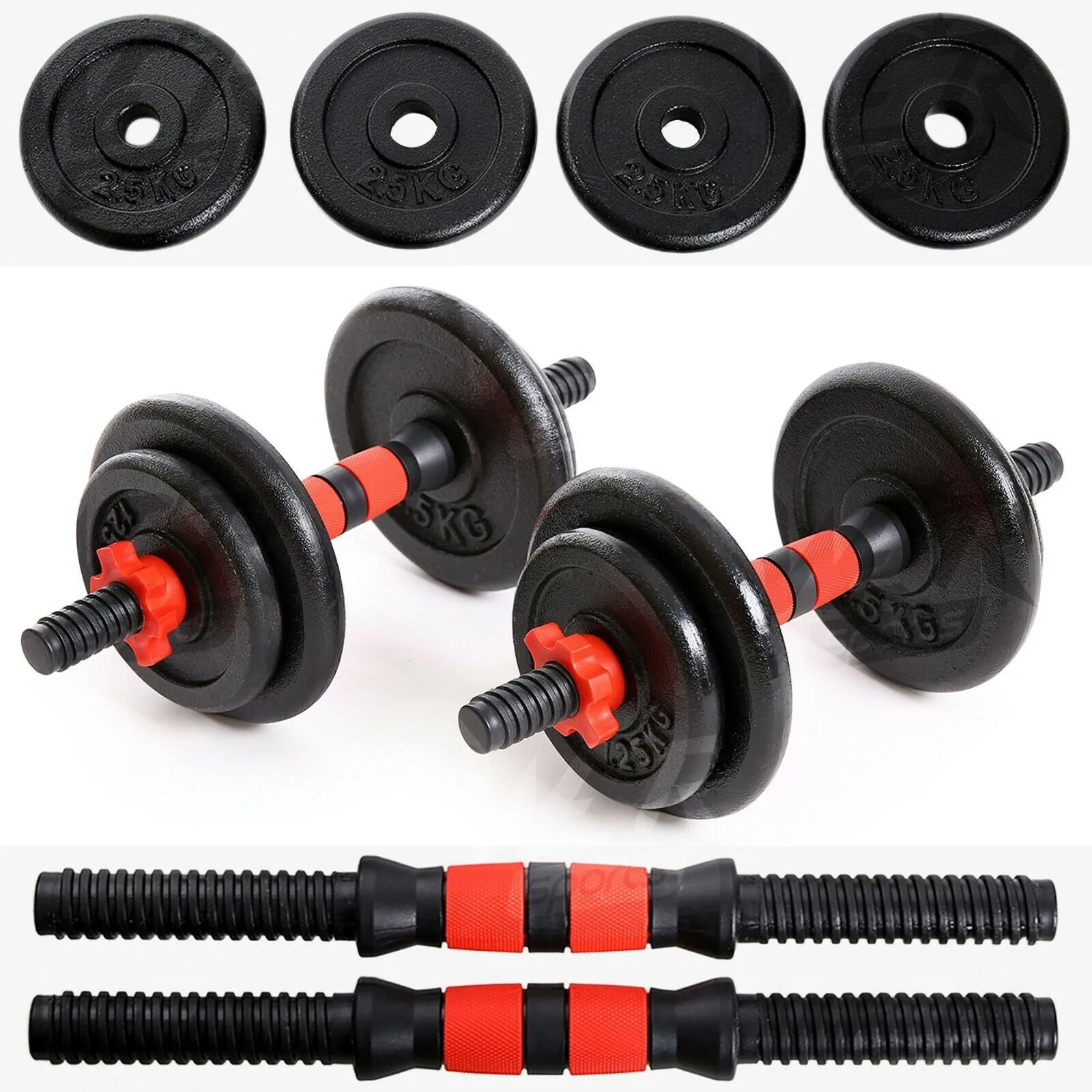 Adjustable Cast Iron Dumbbell Set 15kg, 20kg, 25kg, 30kg