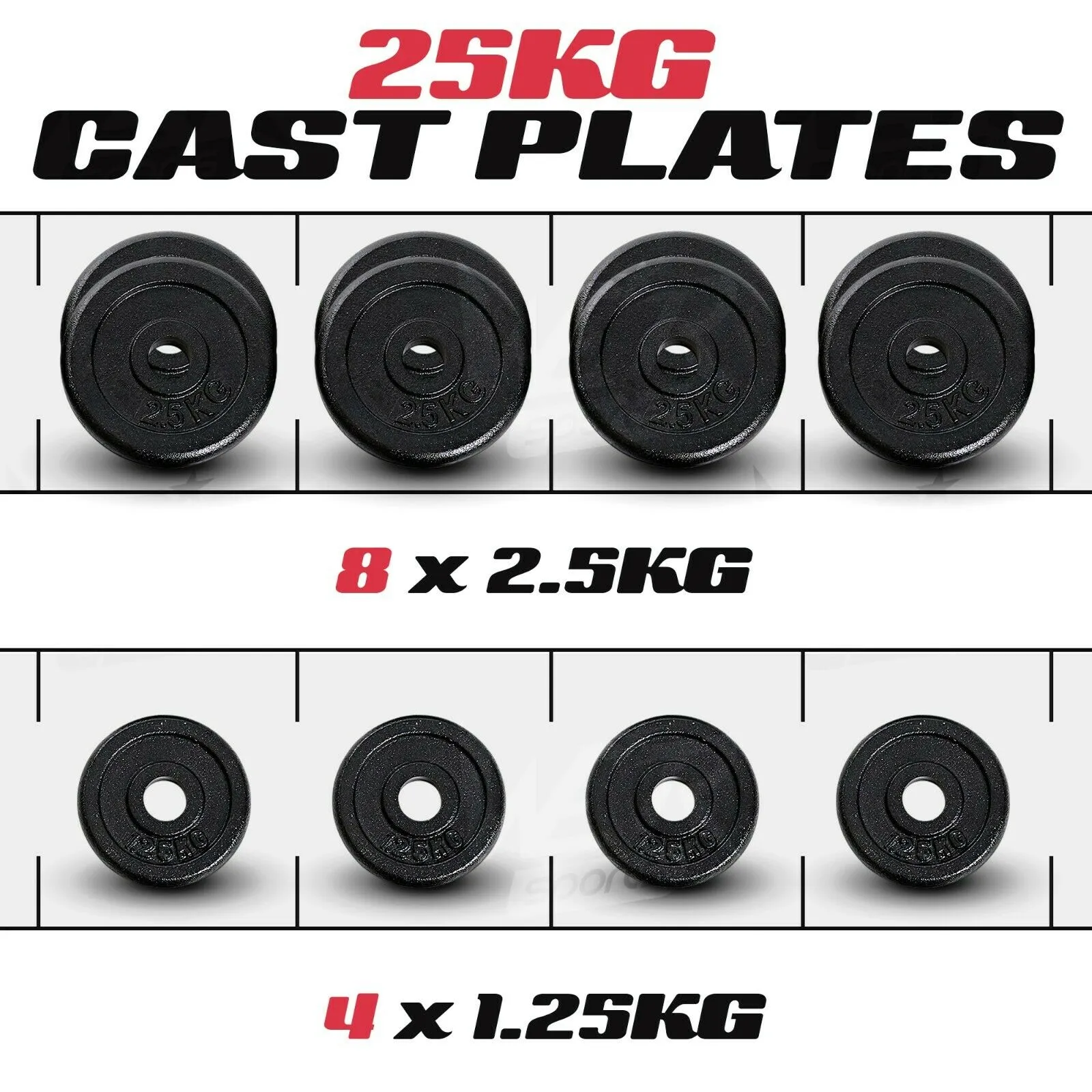 Adjustable Cast Iron Dumbbell Set 15kg, 20kg, 25kg, 30kg