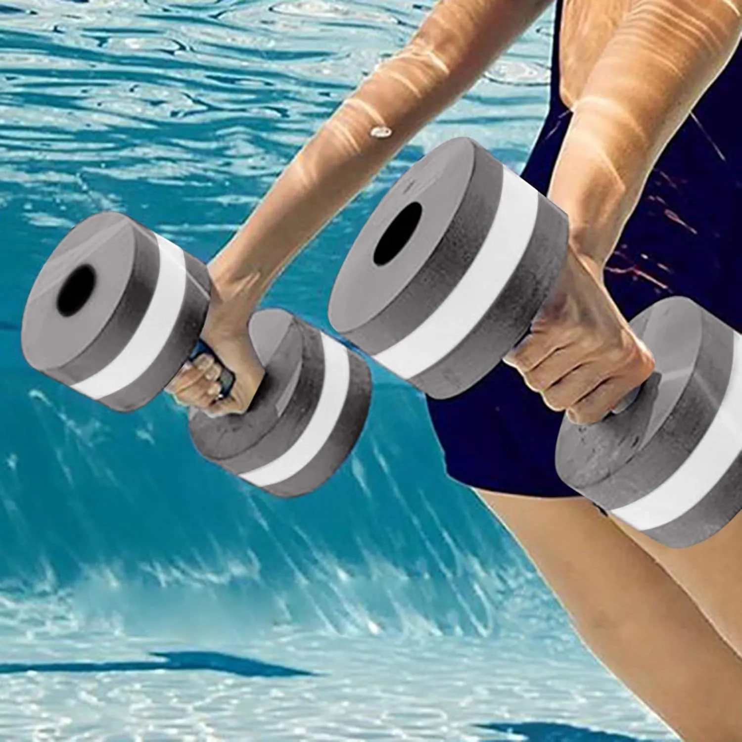 Aquatic Dumbbells for Pool Fitness 2pcs Water Weights for Pool Exercise Water Dumbbells Heavy Resistance Water Aerobics Dumbbell High-Density Eva Foam Swimming Dumbbells for Kids Weight Loss