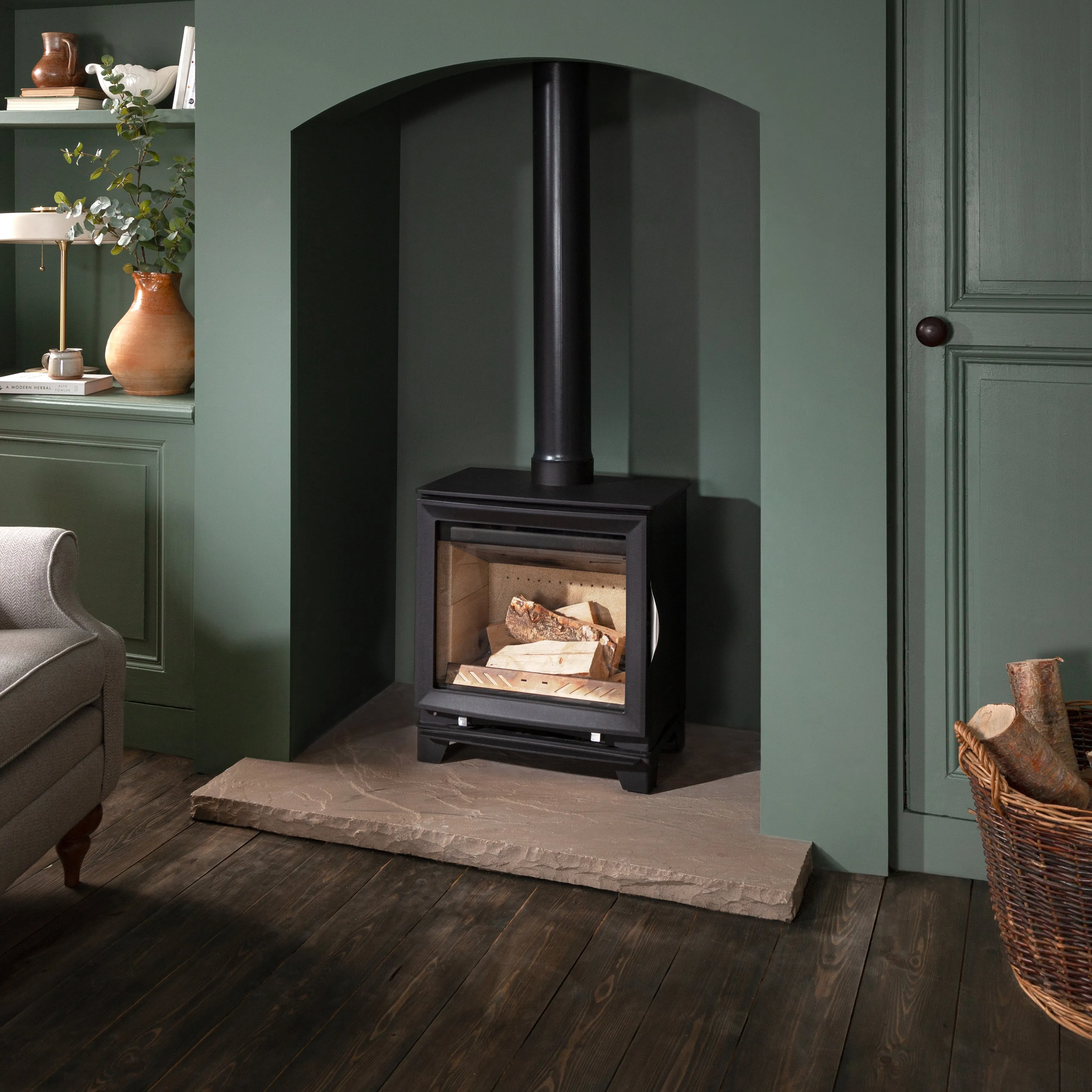 Arada M Series 5 Widescreen Ecodesign Ready Wood Burning Stove Cast Iron Door