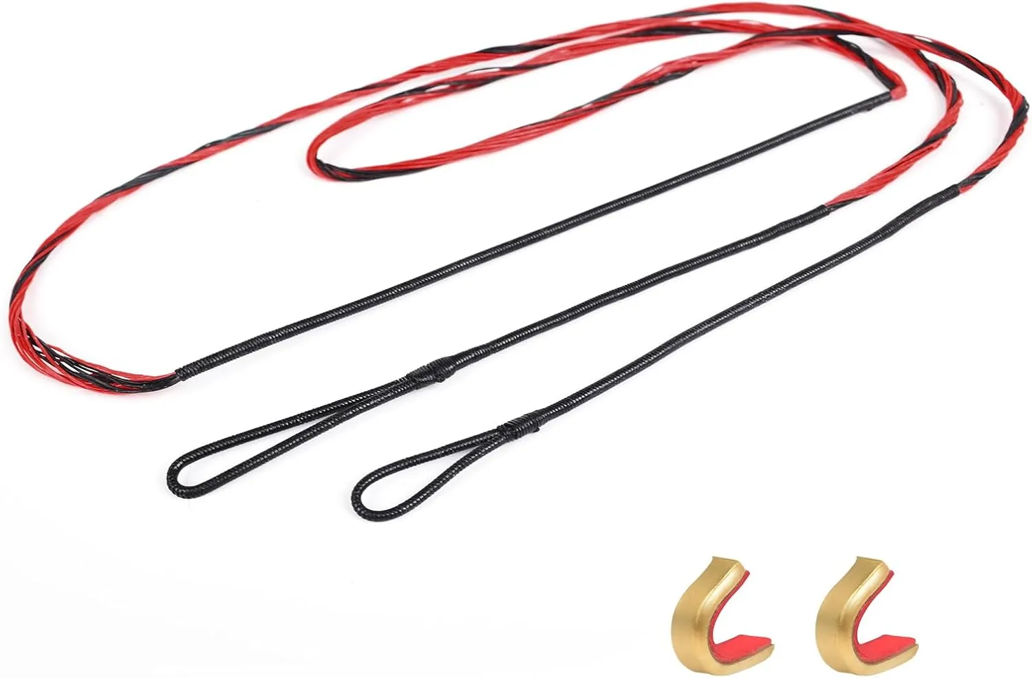 Archery Recurve Bow String for Recurve Long Bows, Bowstring Traditional Bow Replacement, AMO 56 to 62 inch -12-14-16 Strands, W/2 Brass Nocks