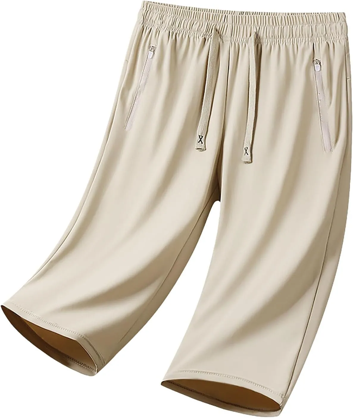 Beeswan Pants for Women Stretchy Active Capri Pants Drawstring Lightweight Quick Drying Hiking Pant with Zip Pockets