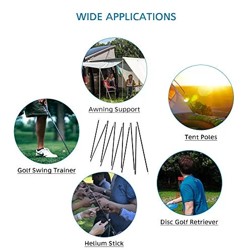 BRILLIANCE4U Tent Poles 12ft 8.5mm, Fits Female and Male Ends Tent, 7001 T6 Heated Aluminum Tent Pole Repair Kit, Lightweight Tent Poles Replacement, Outer Diameter 0.33”1 Pole Pack