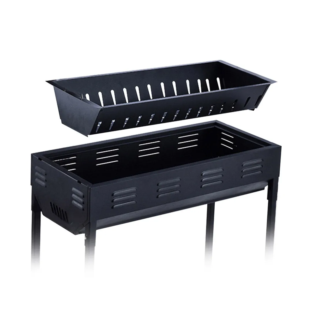 Charcoal Grill Set Premium 2X 72cm Portable Folding Thick Box-Type for Outdoor BBQ Camping