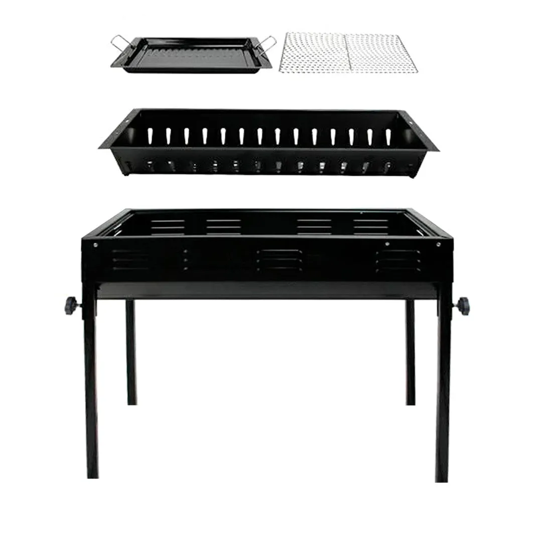 Charcoal Grill Set Premium 2X 72cm Portable Folding Thick Box-Type for Outdoor BBQ Camping