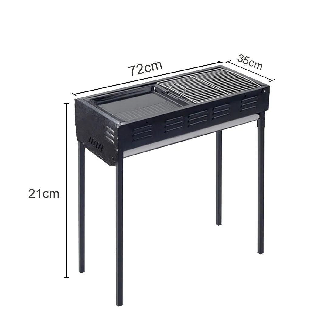 Charcoal Grill Set Premium 2X 72cm Portable Folding Thick Box-Type for Outdoor BBQ Camping