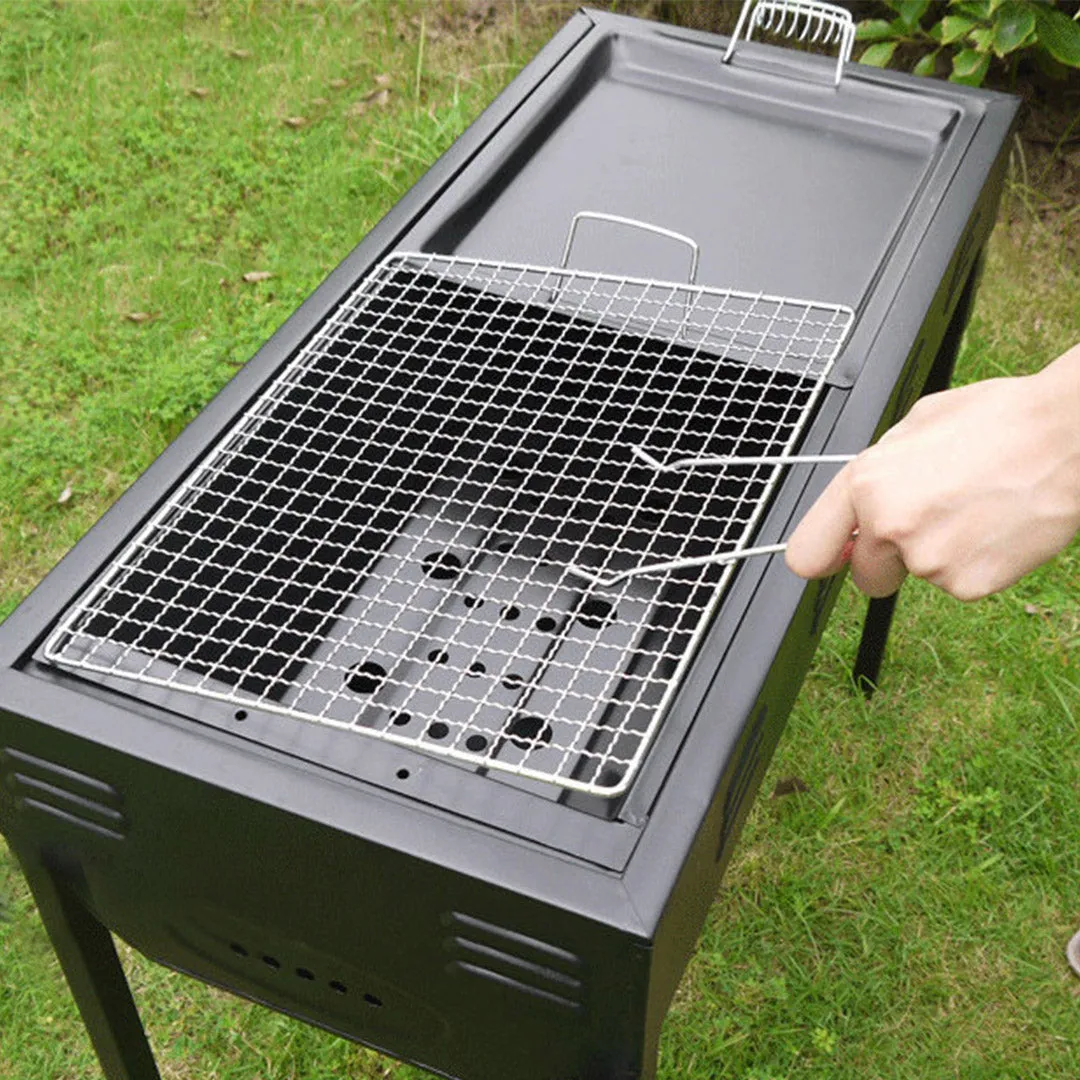 Charcoal Grill Set Premium 2X 72cm Portable Folding Thick Box-Type for Outdoor BBQ Camping