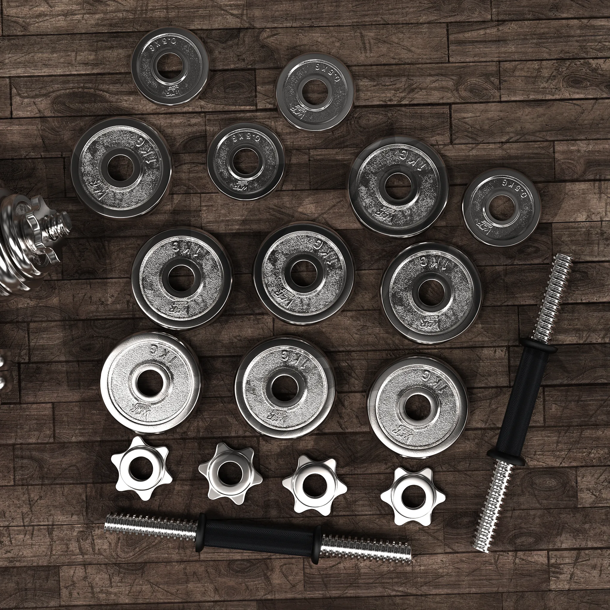 ChromeXBell Chrome Dumbbell Set 15KG SET
