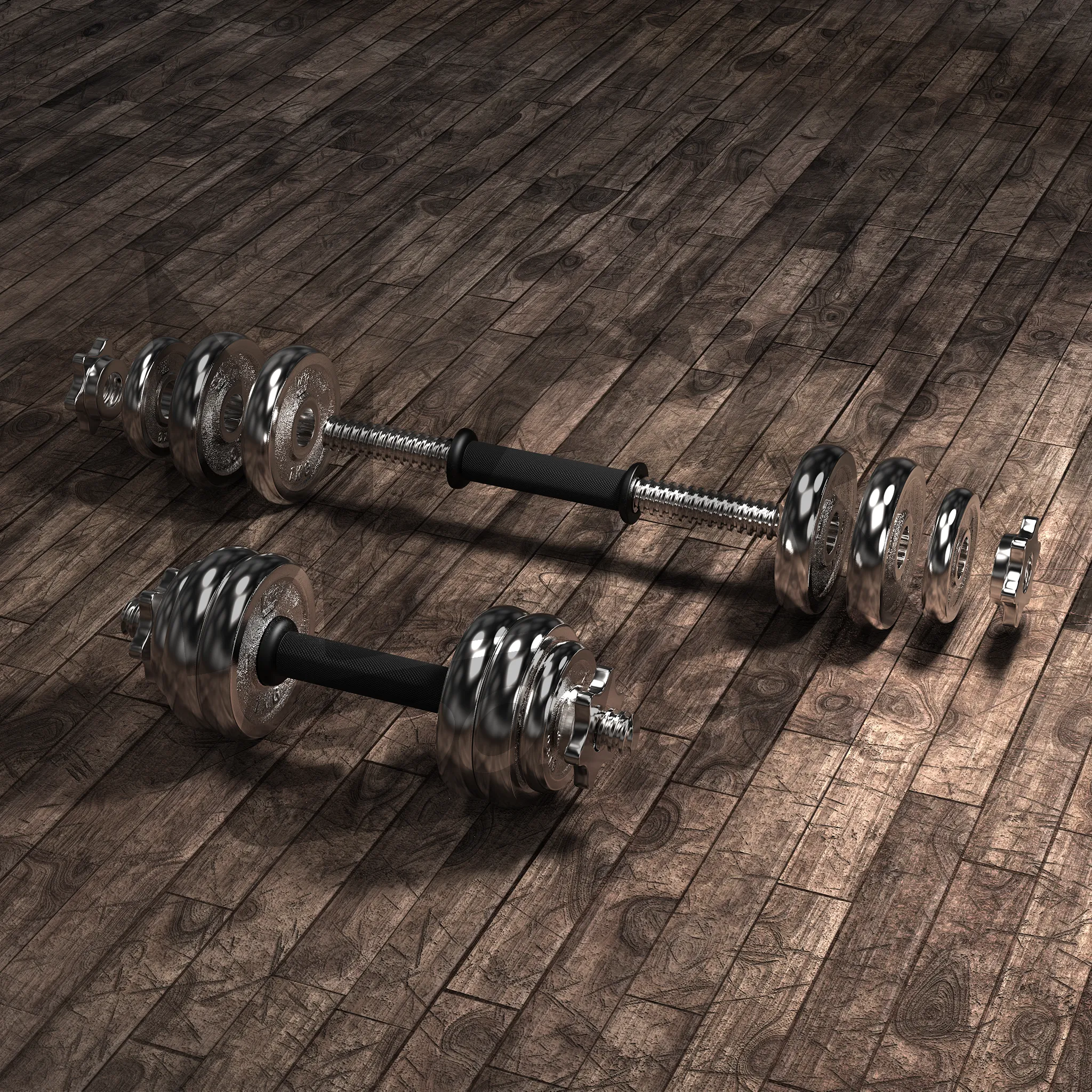 ChromeXBell Chrome Dumbbell Set 15KG SET