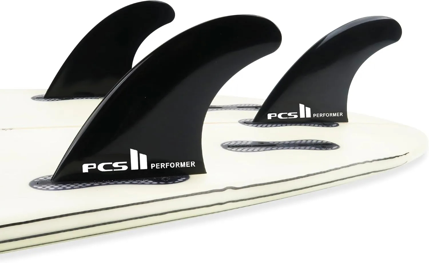Double Tabs Fins Thruster (3 Fins)Surfboard Fins Medium Performer/Reactor Fiberglass Reinforced Polymer Blue/Black