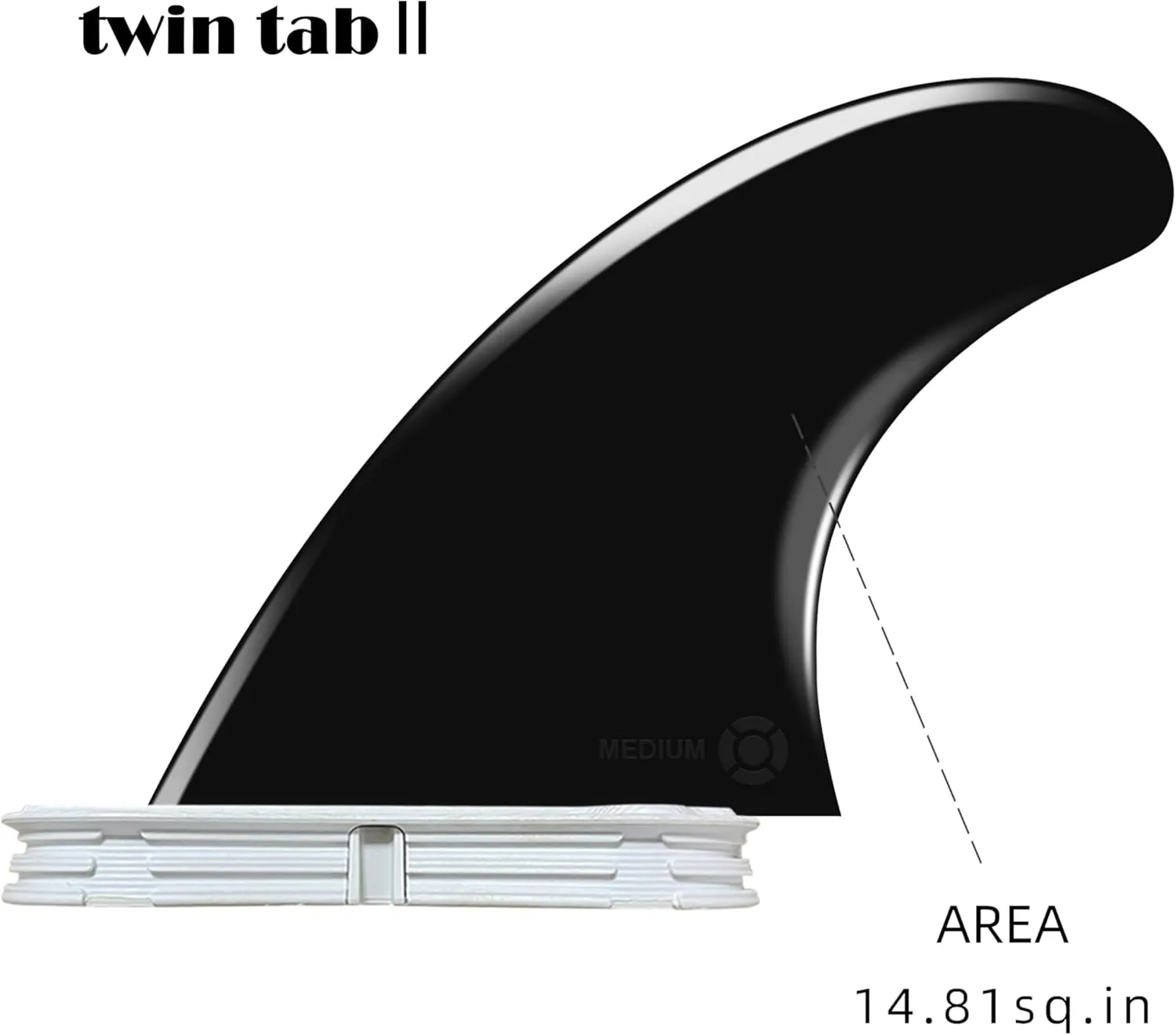 Double Tabs Fins Thruster (3 Fins)Surfboard Fins Medium Performer/Reactor Fiberglass Reinforced Polymer Blue/Black