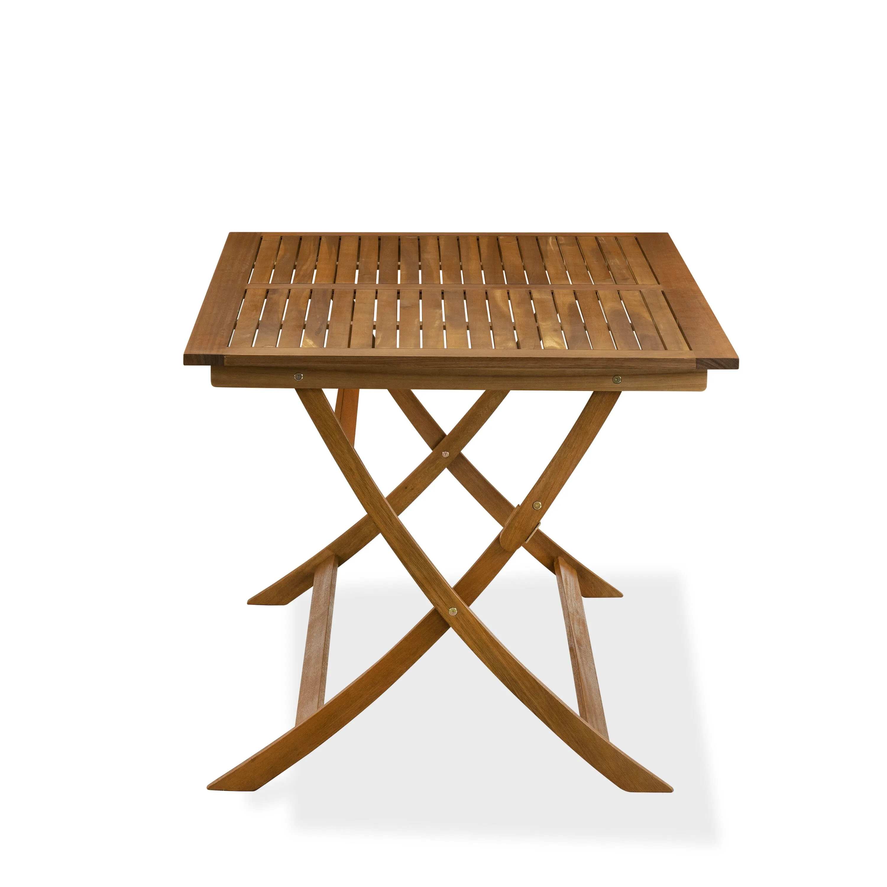 East West Furniture AEDK7CWNA 7 Piece Patio Bistro Dining Furniture Set Consist of a Rectangle Outdoor Acacia Wood Table and 6 Folding Side Chairs, 36x60 Inch, Natural Oil
