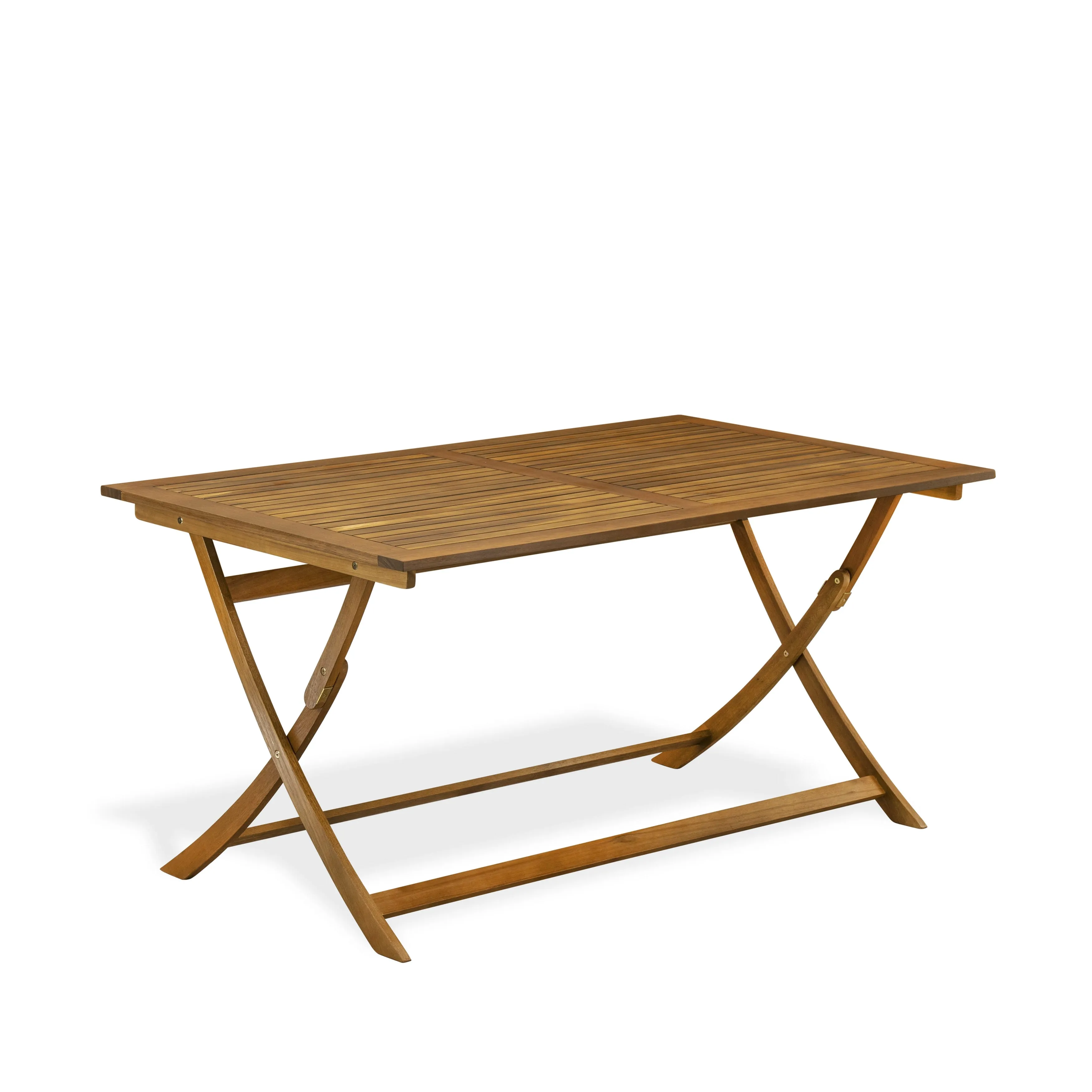 East West Furniture AEDK7CWNA 7 Piece Patio Bistro Dining Furniture Set Consist of a Rectangle Outdoor Acacia Wood Table and 6 Folding Side Chairs, 36x60 Inch, Natural Oil