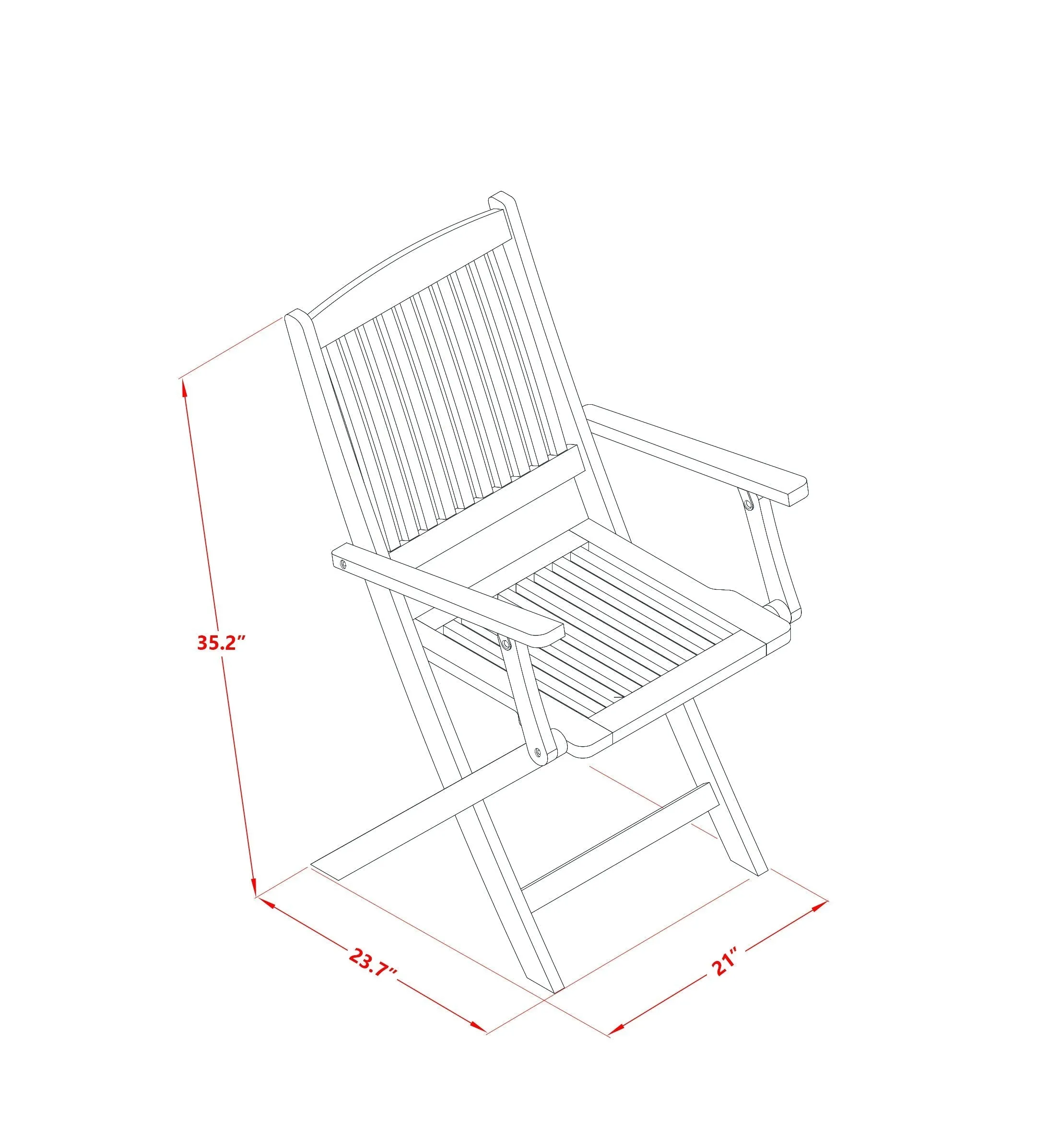 East West Furniture CMCM5CANA 5 Piece Patio Bistro Dining Furniture Set Includes a Rectangle Outdoor Acacia Wood Table and 4 Folding Arm Chairs, 36x66 Inch, Natural Oil