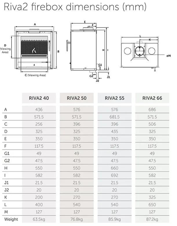 Gazco Riva2 40 Solid Fuel Inset with 4-Sided Frame,Riva2 40 Stove & Flue Bundle
