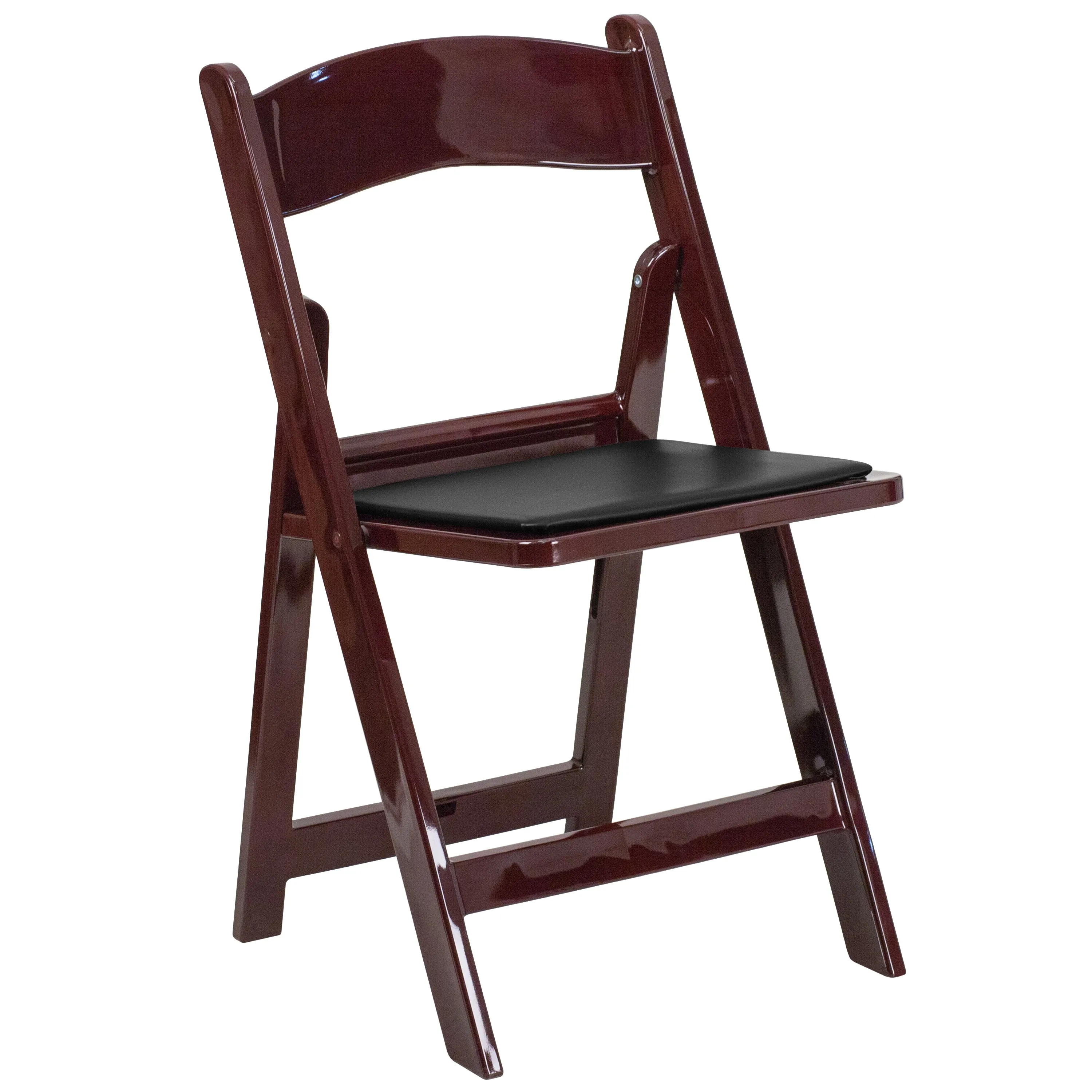 Hercules Folding Chair - Red Mahogany Resin - 2 Pack 800LB Weight Capacity Comfortable Event Chair - Light Weight Folding Chair