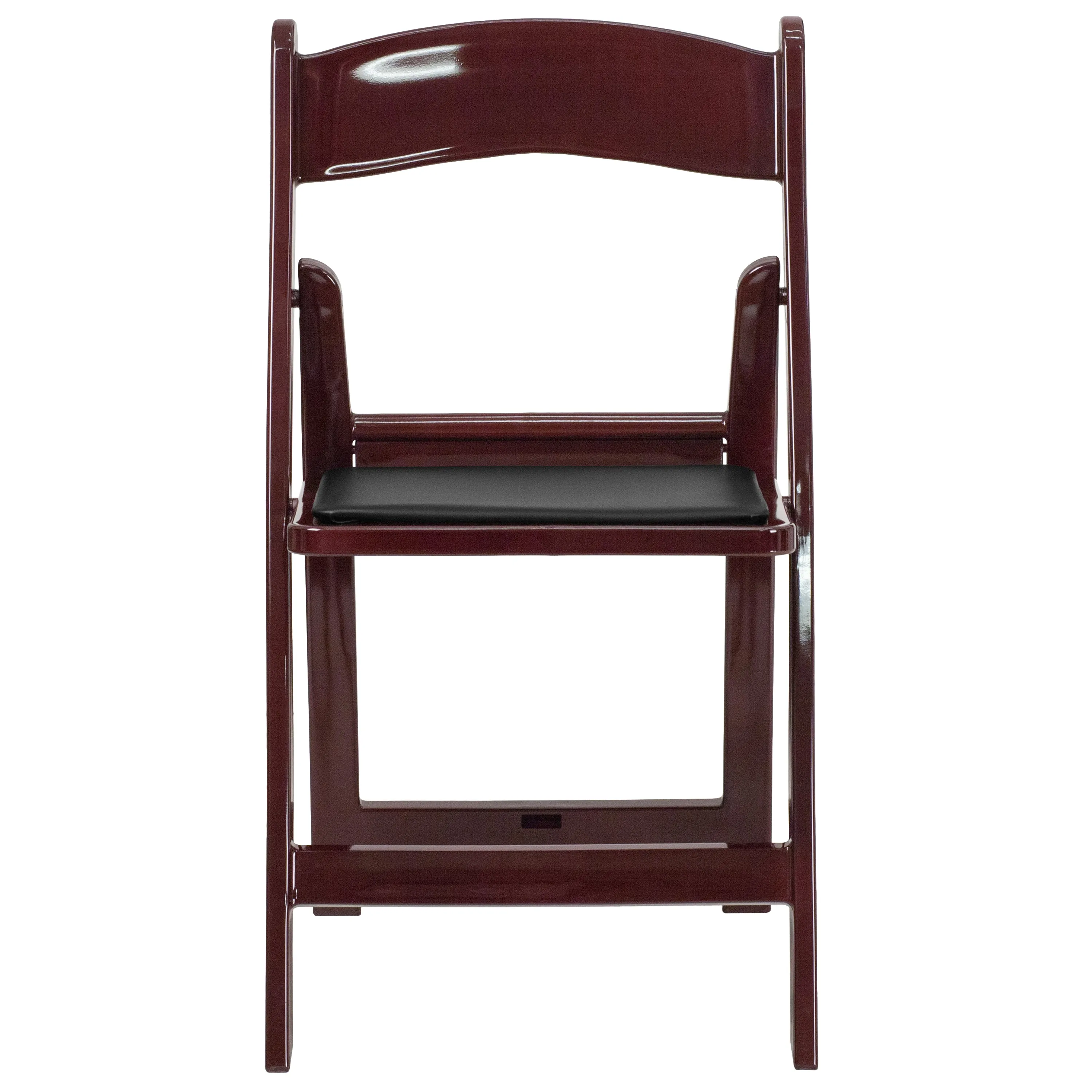 Hercules Folding Chair - Red Mahogany Resin - 2 Pack 800LB Weight Capacity Comfortable Event Chair - Light Weight Folding Chair