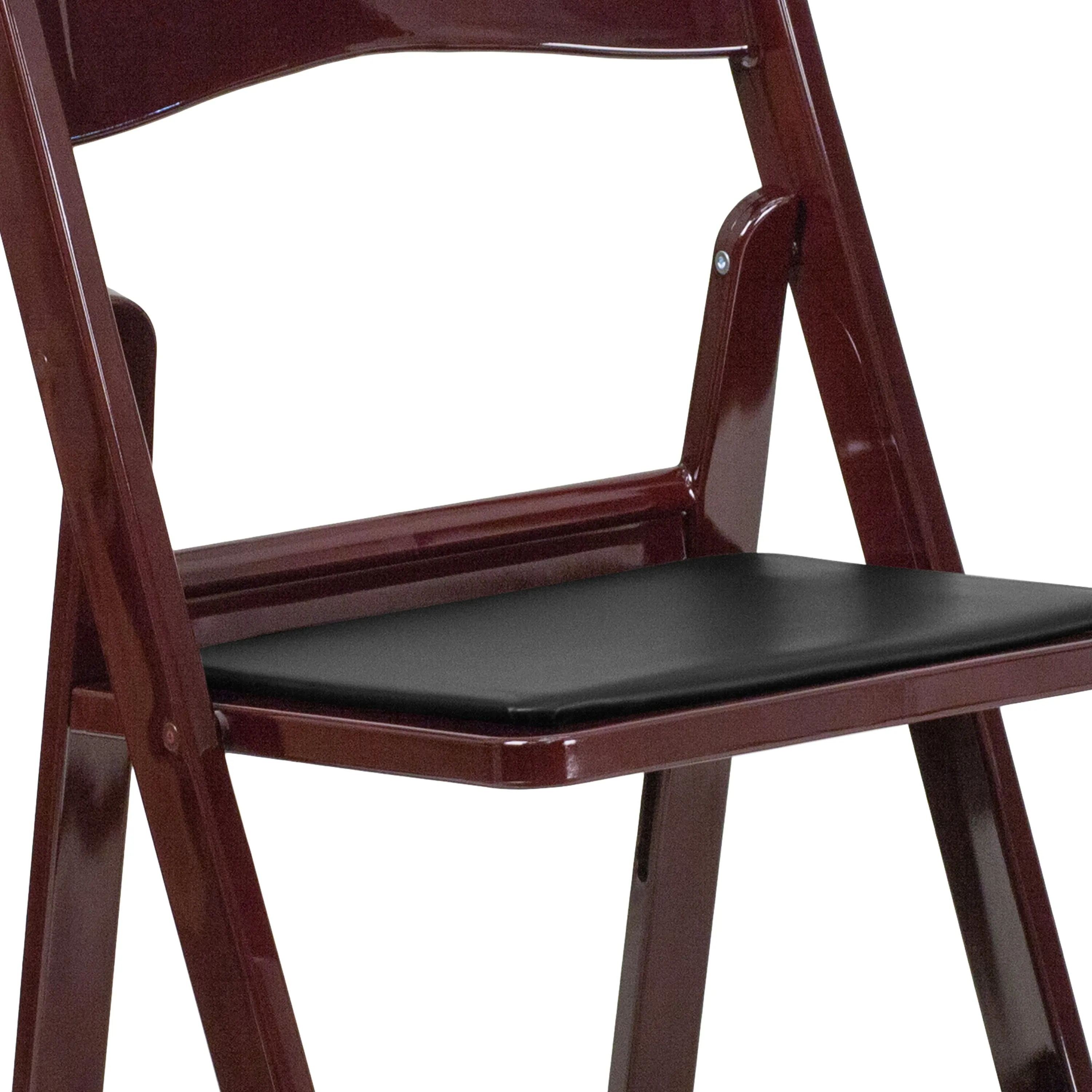 Hercules Folding Chair - Red Mahogany Resin - 2 Pack 800LB Weight Capacity Comfortable Event Chair - Light Weight Folding Chair