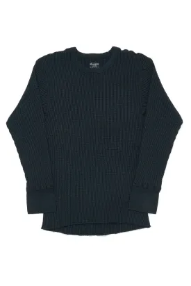 Homespun Knitwear Crew Thermal Bulky Waffle Black
