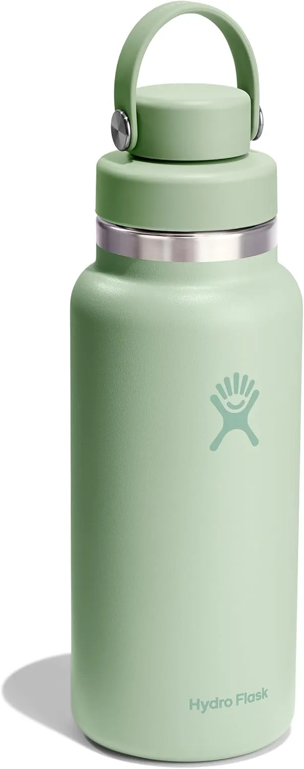 HYDRO FLASK Wide Mouth Chug Cap vacuum insulated stainless steel water bottle with leakproof closeable lid for cold water drinks, sports, travel, car and school