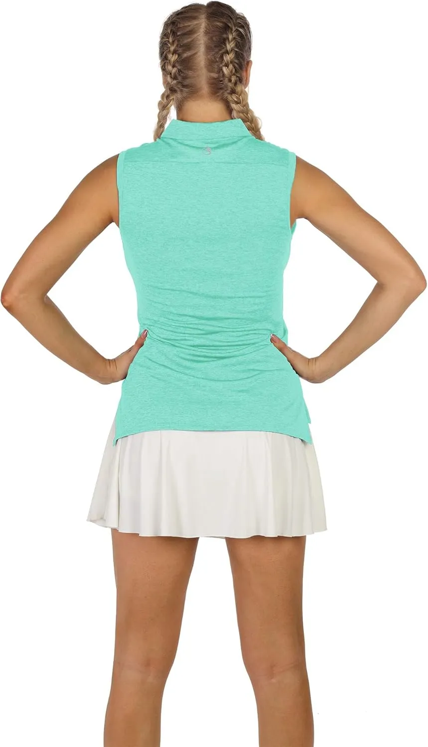 icyzone Women's Golf Sleeveless Polo Shirts Tennis Tank Tops Athletic T-Shirts