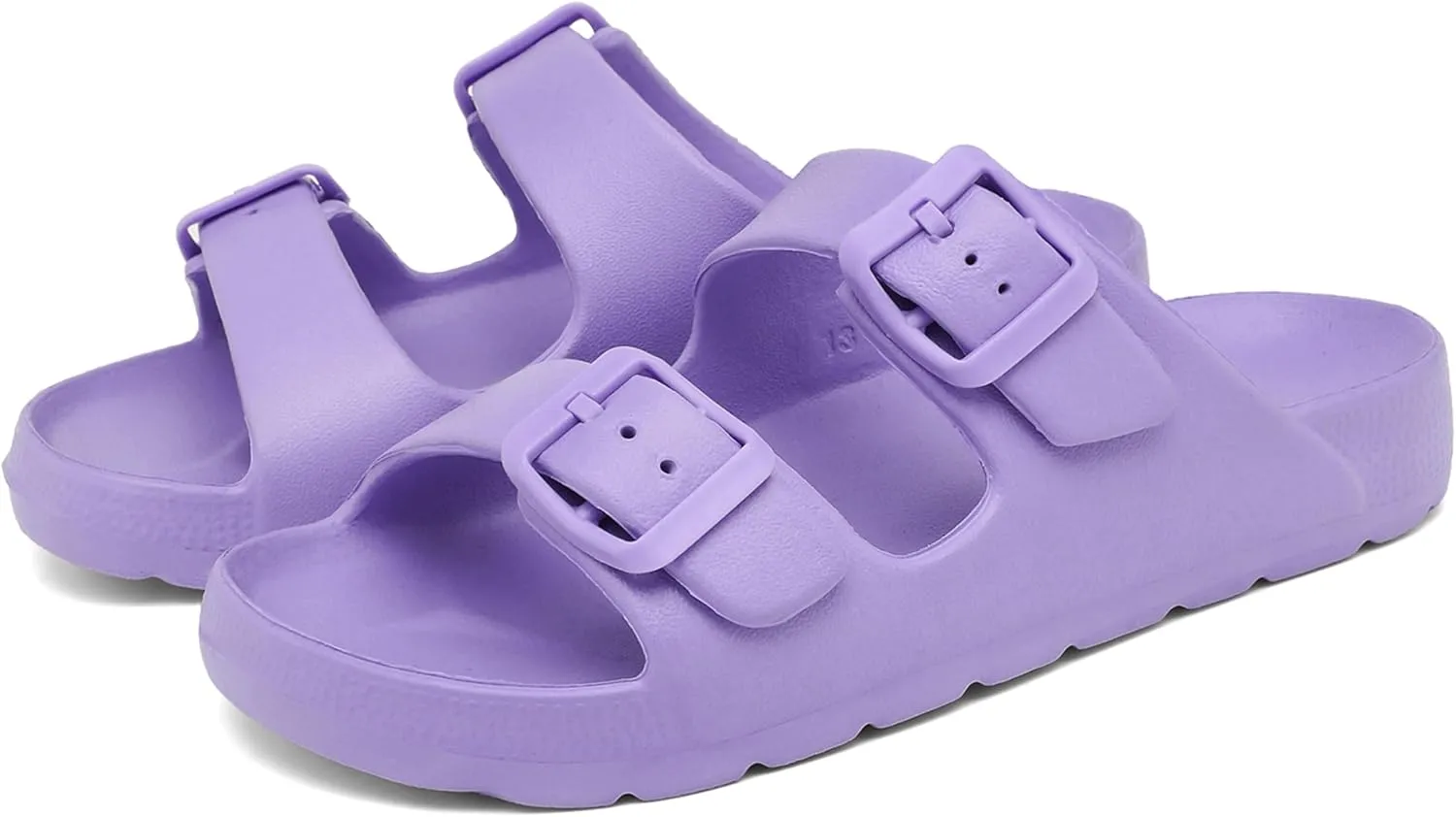 INMINPIN Boys Girls Double Buckle Slide Sandals Comfort Beach Pool Shower Slippers Adjustable Indoor Outdoor Little Kid/Big Kid