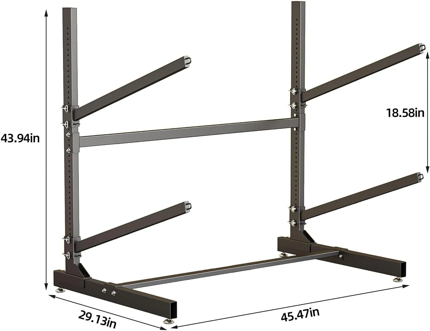 Kayak Storage Rack, Heavy-Duty Metal Kayak Storage Rack Adjustable Freestanding Kayak Stand, Canoe and Paddleboard Kayak Rack for Indoor & Outdoor Use