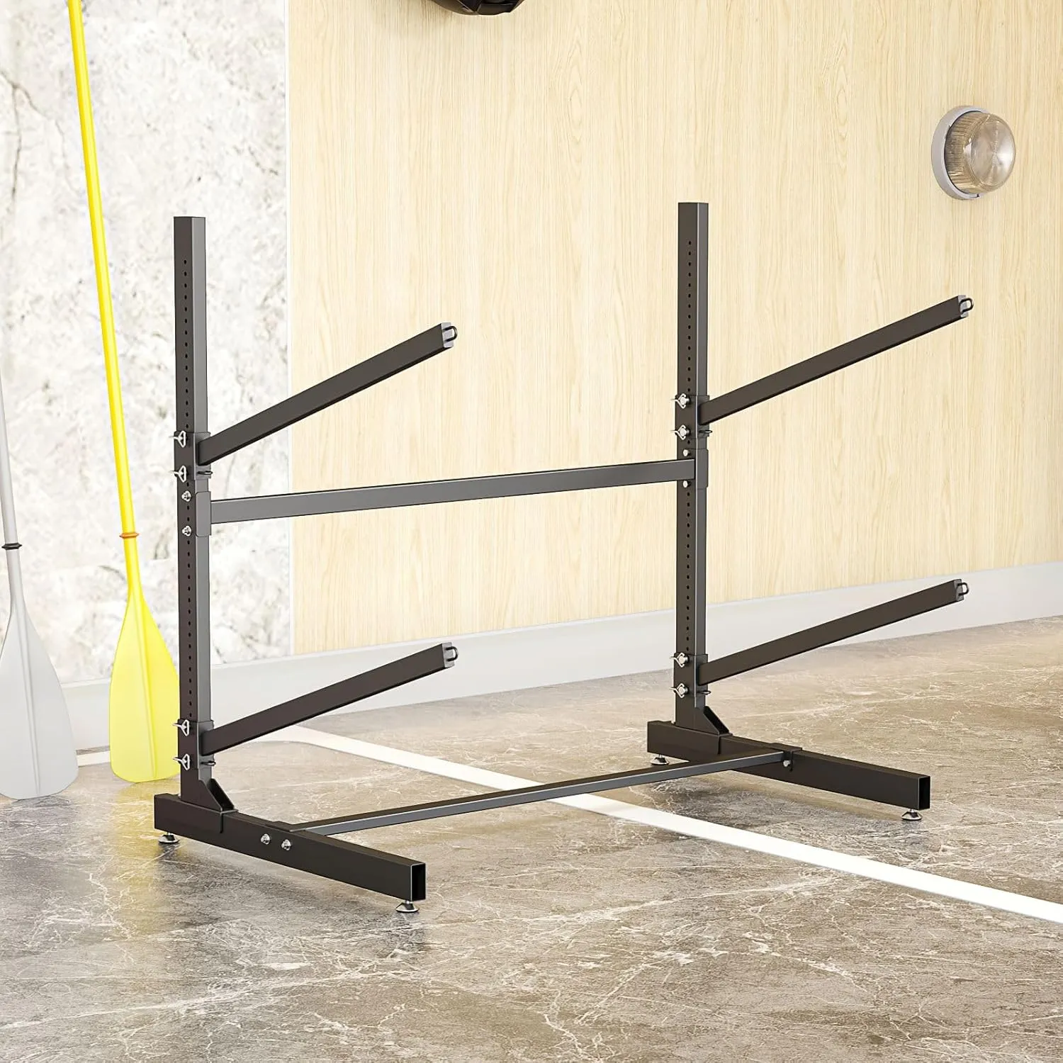 Kayak Storage Rack, Heavy-Duty Metal Kayak Storage Rack Adjustable Freestanding Kayak Stand, Canoe and Paddleboard Kayak Rack for Indoor & Outdoor Use