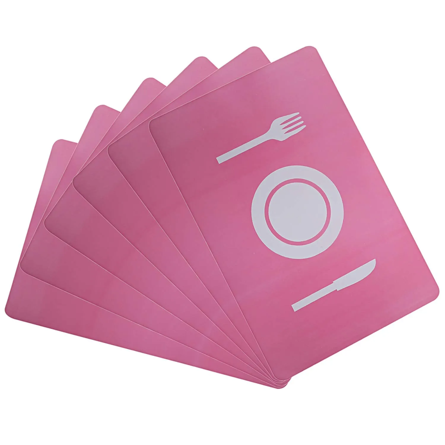 Kuber Industries Plate Design PVC 6 Pieces Fridge Mats (Pink) - CTKTC21869