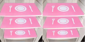 Kuber Industries Plate Design PVC 6 Pieces Fridge Mats (Pink) - CTKTC21869