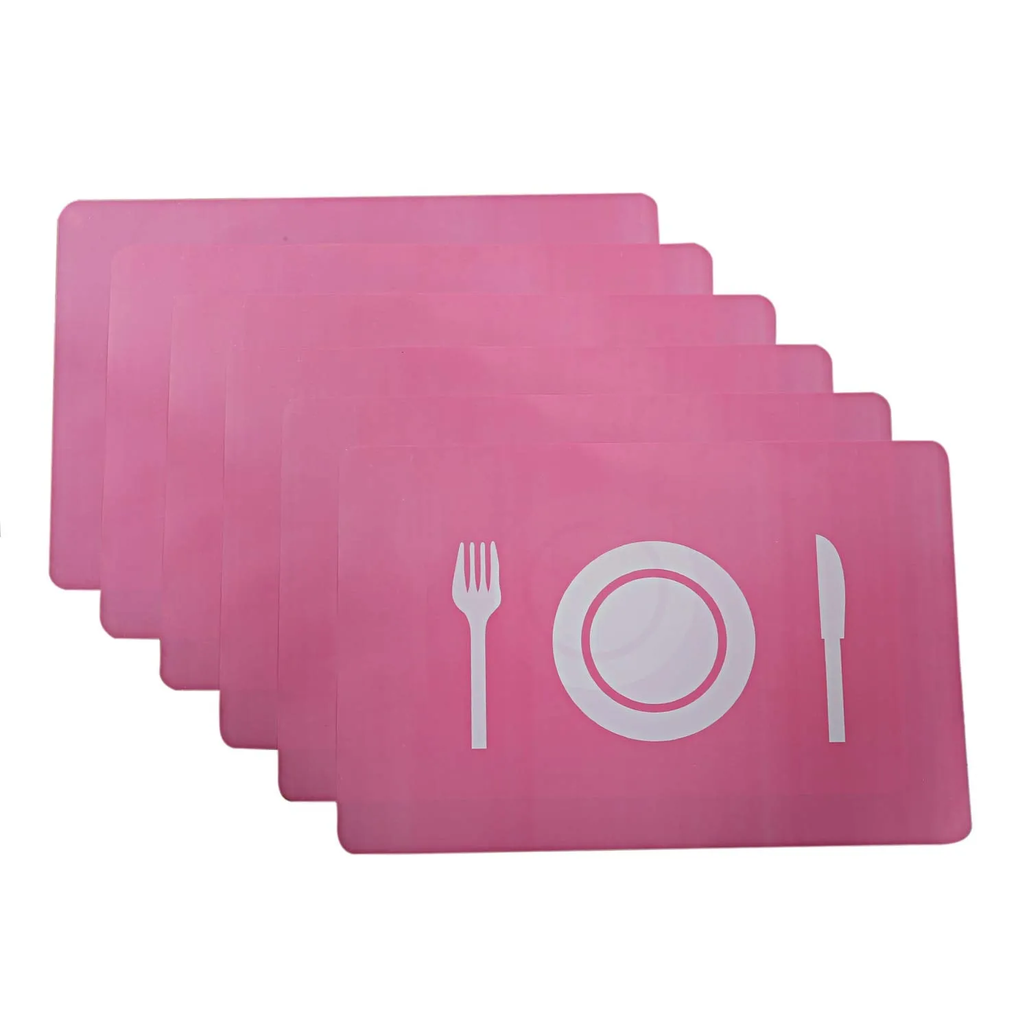 Kuber Industries Plate Design PVC 6 Pieces Fridge Mats (Pink) - CTKTC21869